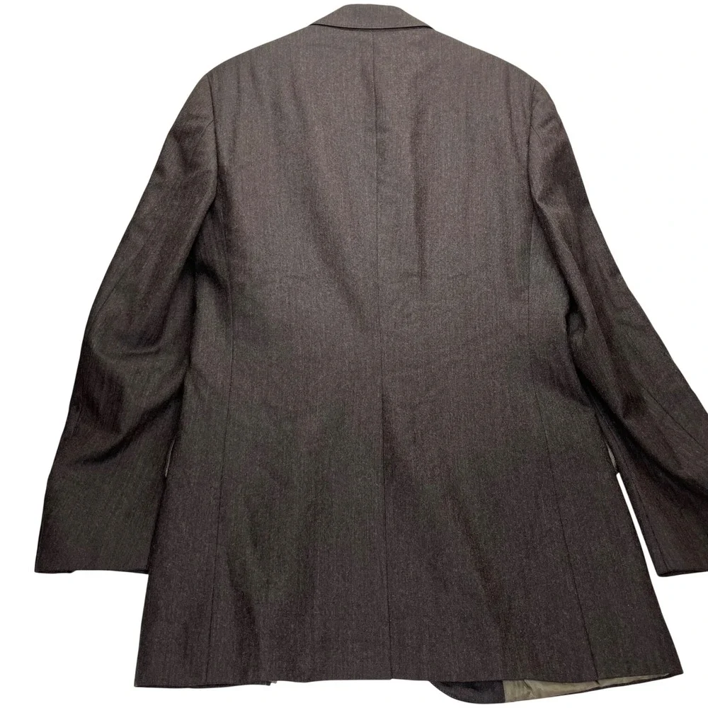 Vintage Chaps Ralph Lauren Mens Virgin Wool Blazer Brown Herringbone Made USA